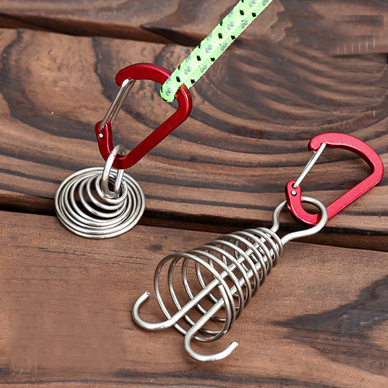 1pcs Aluminum Alloy Spring Octopus Deck Peg Carabiner Hook Durable Rope Buckle Tent Board Peg Camping Hiking 7.5x3.5cm Wholesale
