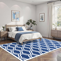 Tapis marocain imprimé à la machine, lavable en machine, en polyester, à poils ras, antidérapant, pour la maison, le bureau, le salon