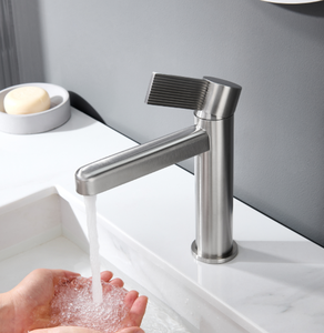 Sọc xử lý thép không gỉ lưu vực vòi Mixer tap đơn xử lý đơn lỗ phòng tắm vòi sang trọng khách sạn cấp - Product Image 5