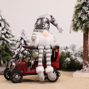Muñeco de Gnomo Navideño de Peluche sin Rostro con Patas Largas, Decoración para el Hogar, Gorro Tejido, Barba Blanca, Adorno Festivo para Mesa - Product Image 4