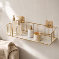 Étagère murale sans perçage en métal avec panneau UV pour salle de bain, cuisine et rangement domestique