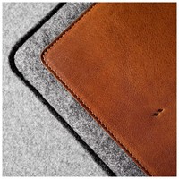 Bolsa de almacenamiento de cubierta de Tablet PC de tamaño personalizado de alta calidad, bolsas organizadoras de fieltro de lana de cuero PU y fieltro de poliéster