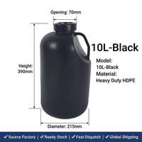 Barril de Cerveza Sucheng HT Modelo 10kg 10L Negro HDPE con Tapa Sellada con Adhesivo Sin Sombras