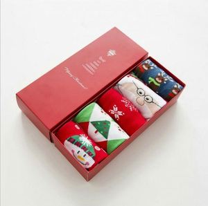 Holiday Gift Custom Packing Novelty 5 Pairs in Box Women Men Adult Winter Santa Cotton Knit Crew Xmas Christmas <b>Socks</b> - Product Image 3