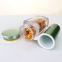 Contenants en pot de supplément vitaminique en plastique personnalisés 55ml bouteille de pilules en acrylique transparent de luxe bouteille de capsule avec bouchon à vis