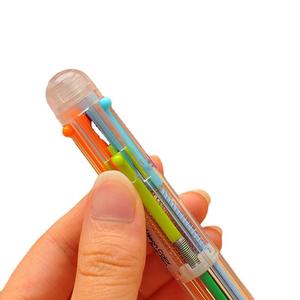 Bolígrafos creativos y lindos de dibujos animados multicolor, bolígrafos de colores personalizados con mecanismo de clic, bolígrafos de 6 colores al por mayor. - Product Image 4