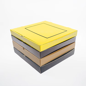 Design Personalizado Vários Tamanho Eco Friendly Black Pizza Box Kraft Embalagem De Papel Ondulado Bulk Slice Pizza Box - Product Image 4