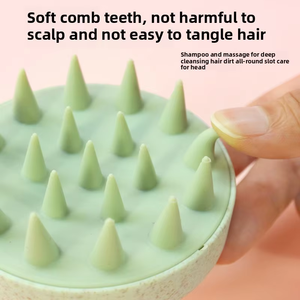 Gloway Brosse à cheveux en silicone souple écologique Brosse à shampoing en paille de blé avec masseur et épurateur de cuir chevelu 4.8 Commentaires - Product Image 4