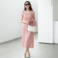 Robe plissée Miyake haut de gamme, nouvelle collection été 2026, confortable, décontractée, élégante, sans manches, en polyester, coupe trapèze, pour le quotidien