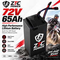 Batterie lithium haute performance 72V 65Ah conçue sur mesure, compatible avec les vélos électriques Surron Light Bee et Ultra Bee