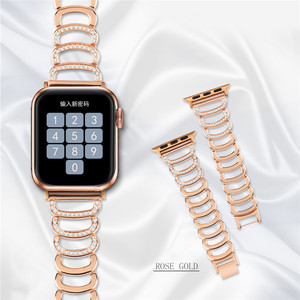 Girly bracciale <span class=keywords><strong>C</strong></span> a forma di diamante cinturino per iwatch <span class=keywords><strong>serie</strong></span> 10 9 8 7 di lusso in acciaio inox cinturino e cassa - Product Image 6
