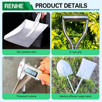 Outils multifonctionnels, pelle de jardin en acier inoxydable pour le camping, tête de pelle en acier inoxydable 304