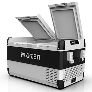FROZENポータブル冷蔵庫12v75L冷凍庫、コンプレッサー付きDCカークーラー、トラックキャラバンRV用CE/RoHS/GS付き