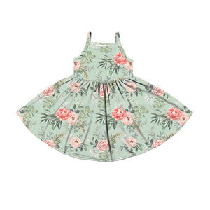 Nouvelle Robe d'été décontractée sans manches à imprimé personnalisé pour filles, style BQ-526-XXM, avec grand nœud torsadé, mignonne et élégante - Product Image 2