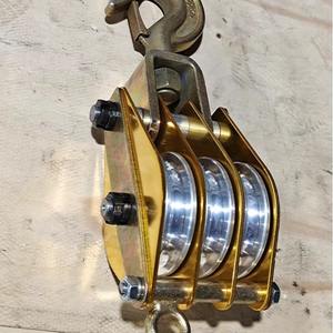 Poulie de levage à roue simple en aluminium, capacité 1T 3T 5T 8T, avec câble en acier et crochet en corde de chanvre pour un levage facile - Product Image 1