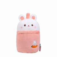 Bantal cangkir teh susu mewah lucu selimut 2 in 1 bantal boneka Boba kucing kelinci Panda