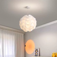 Lustre suspendu moderne et créatif en forme de vague, avec fleurs décoratives, pour salle à manger et chambre à coucher