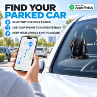 Traceur de véhicule Global Finding avec certification Apple Find My, support de téléphone de voiture à charge sans fil 15W