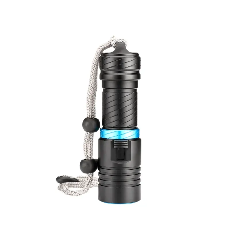 Professional underwater strong light 1500lm T6 rechargeable 26650 distant spotlight diving flashlight with strap