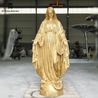 Statue personnalisée de la Vierge Marie en bronze antique, artisanat religieux catholique, ornements pour la décoration d'églises et de chapelles privées, sculpture