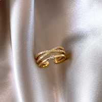 Nouveautés : Bague en laiton plaqué or, style minimaliste, tendance INS, pour femme, vente en gros