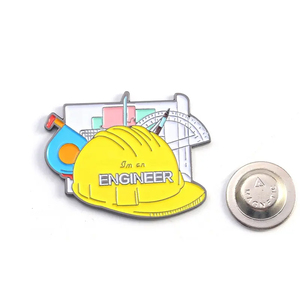 Insigne d'architecte comptable en métal nickelé noir personnalisé insigne d'ingénieur en émail doux logo magnétique - Product Image 2