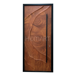 Porte d'Ingresso Pivotanti in Legno Massiccio e Alluminio di Alta Gamma con Design Personalizzato e Intaglio 3D per Case e Ville - Product Image 4