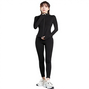 Conjunto Deportivo Vintage para Mujer, Cuello Alto, Ajustado, Cortavientos, Transpirable, Tallas Grandes, Chaqueta para Running, Fitness y Pilates - Product Image 2