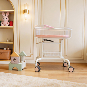 Carrito de Cuna para Bebés ABS Medical, Cama de <span class=keywords><strong>Hospital</strong></span> para Recién Nacidos con Cuna Transparente y <span class=keywords><strong>Cesta</strong></span> de Almacenamiento - Product Image 1