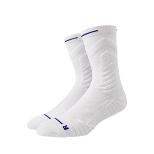 Athletic Socks White <b>Nylon</b> Basketball Sport Performance Breathable Non <b>Slip</b> Crew Length - Product Image 1