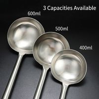 Louche à soupe et spatule de cuisine en acier inoxydable SUS304 de qualité alimentaire avec manche extra long, outils professionnels pour chefs de cuisine commerciale et restaurants