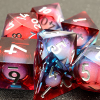Dés à six faces en résine liquide, dés polyédriques à bords vifs, dés multi-faces faits à la main pour les jeux de rôle Dungeons and Dragons