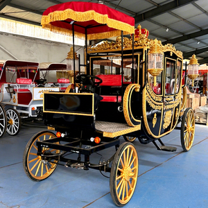 ZOWN Electric Driven Royal Horse Carriage Black Golden European Vintage Luxury <b>Coach</b> 60V 80A Battery Customizable Size Wedding - Product Image 1