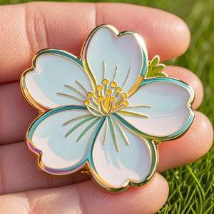 เข็มกลัดดอกไม้เคลือบสีรุ้งแบบใหม่ ดีไซน์ซับซ้อน งานโลหะประดับเสื้อผ้า กระโปรง ปกเสื้อ หมวก กระเป๋า - Product Image 4