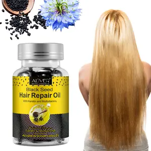 ALIVER çok vitamin saç büyüme teşvik siyah tohum yağı yumuşak jel kapsüller soğuk preslenmiş, özel etiket siyah tohum yağı kapsülleri