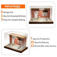 Vitrine d'exposition sur mesure en acrylique pour modèles de voitures et jouets, protection anti-UV