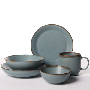 ชุดอาหารเซรามิก จานกลม ชาม แก้วมัค เคลือบแบบ Reactive ใช้กับเครื่องล้างจานได้ สไตล์เรียบง่าย ภาชนะสำหรับใช้ในครัวเรือน - Product Image 4