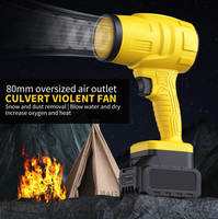 Souffleur d'air électrique portatif de qualité industrielle 21V avec turbo jet, vent violent pour voiture, jardin, usage extérieur et professionnel