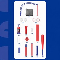 Support de frappeur de baseball 3-en-1 avec lanceur automatique de balles pour l'entraînement des enfants, jouet de sport extérieur réglable, cadeau pour enfants