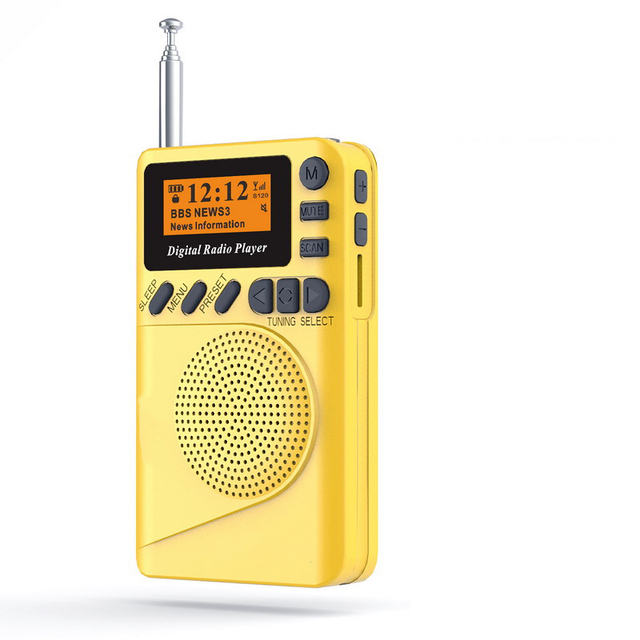 Mini Long-range Battery Life, Good Sound Quality, Wireless Stereo Digital FM/DAB Radio, Supports TF Card for MP3 Playback