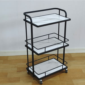 Mobilier de salon de barbier moderne noir blanc chariot de salon chariot de luxe portable de haute qualité petit outil voiture à vendre - Product Image 2