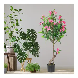 PZ-3-208 Fabriek Verkoop Faux Roze Bloem Faked Plant Topiary Kunstmatige Perzik Bloesem Boom Voor Indoor Bruiloft Decoratie