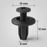 Personnalisable 15X12X6mm plastique Nylon voiture avant garde-boue jupe attache Push-Type nouvel état rapide sécurisé Rivet fixation Clip