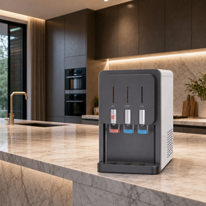 Dispenser d'<span class=keywords><strong>Acqua</strong></span> Moderno da Tavolo con Purificatore, <span class=keywords><strong>Acqua</strong></span> Calda, Fredda e a Temperatura Ambiente, 3 Rubinetti, Indicatore LED Luminoso per Ufficio e Casa - Product Image 3