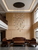 Matériau en aluminium de luxe corne gouttelette forme suspendu réglable LED suspension lustre pour hôtels villas restaurants