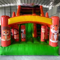 Château gonflable commercial d'extérieur avec toboggan, aire de jeux gonflable, toboggan gonflable pastel pour enfants
