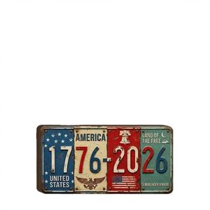 Plaque murale métallique USA 1776-2026 Indépendance - Décoration vintage style plaque d'immatriculation pour la maison, le bar, le garage, œuvre d'art patriotique - Product Image 5