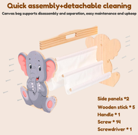 Étagère à livres en bois pour enfants en forme d'éléphant, bibliothèque en bois à 4 niveaux double face, rangement de livres orienté vers l'avant pour chambre d'enfant et salle de jeux
