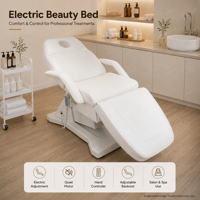 Table de massage électrique moderne pliable à 3 moteurs, chaise avec éponge haute densité, réglable, pour salon de beauté et spa, en cuir PU, pour soins du visage