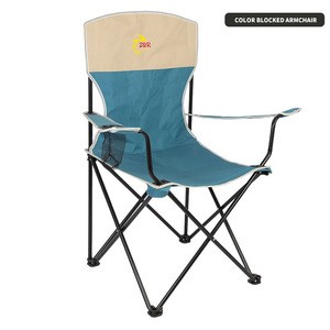 Outdoor <strong>Folding</strong> Steel Tube <strong>Armchair</strong> 16mm Portable Garden Beach Camping Chair Multi-Color for Fishing BBQ Picnic - Product Image 2